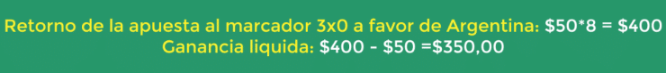 Retorno Apuesta Argentina 3 0