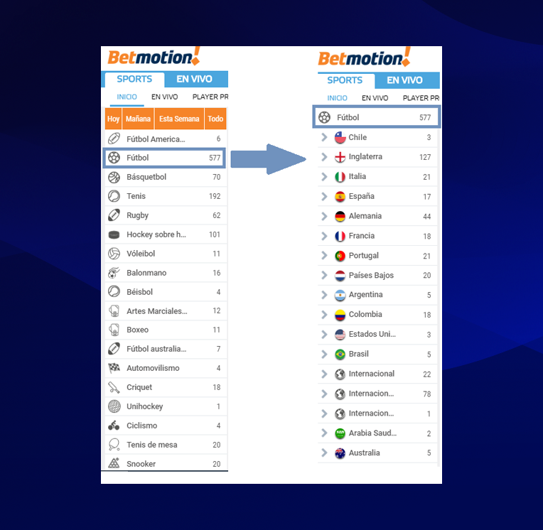Como Seleccionar Partidos En Betmotion 2